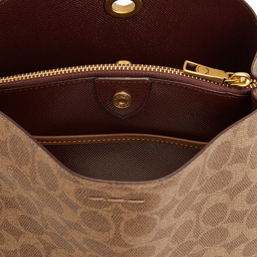 코치(COACH) 시그니처 윌로우 버킷 여자 토트겸숄더백 C3890 B4 TAN RUST