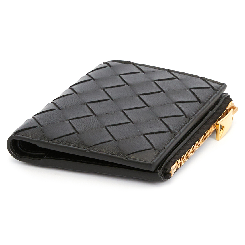 보테가베네타(BOTTEGA VENETA) 블랙 인트레치아토 스몰 여자 반지갑 608059 VCPP3 8425