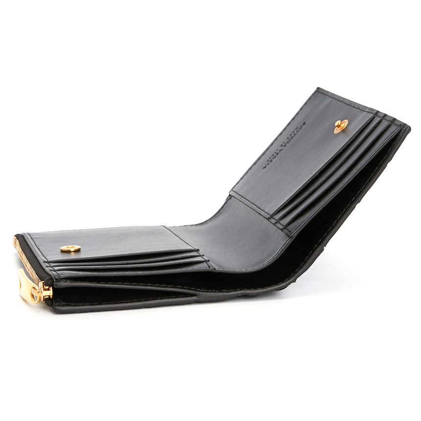 보테가베네타(BOTTEGA VENETA) 블랙 인트레치아토 스몰 여자 반지갑 608059 VCPP3 8425