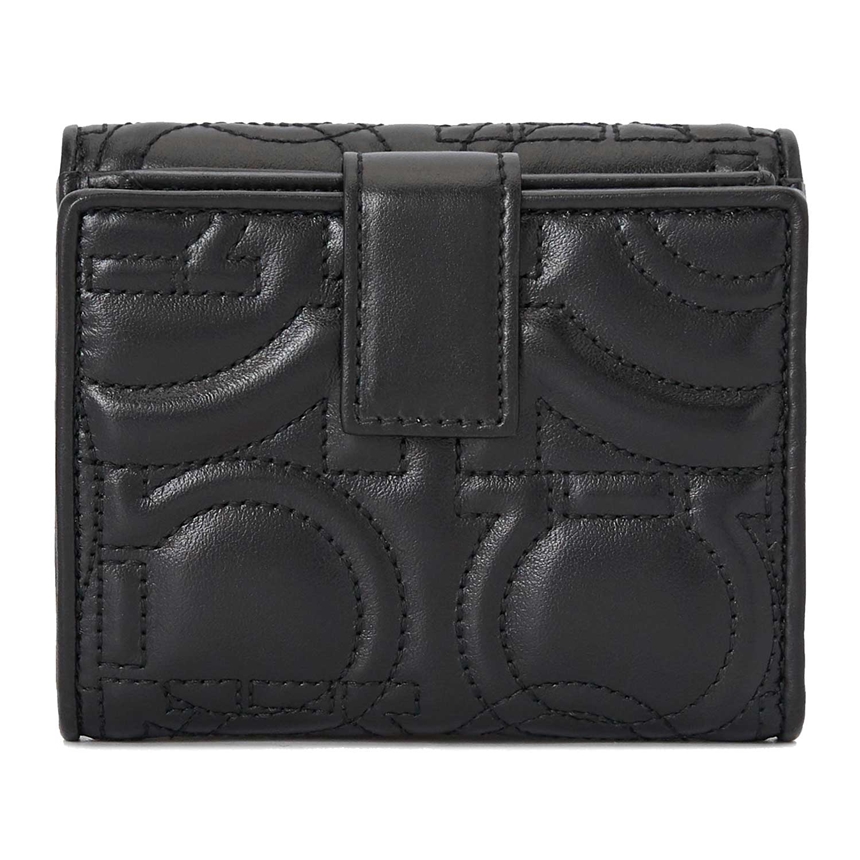 페라가모(FERRAGAMO) 퀼티드 간치니 여자 반지갑 22 D339 NERO 0695499