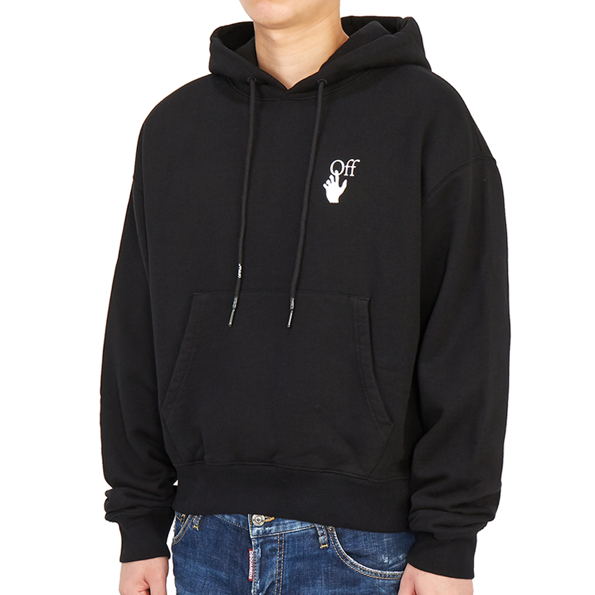 오프화이트(OFF WHITE) 디그라데 애로우 오버 남자 후드 긴팔 기모 맨투맨 티셔츠 OMBB037F 21FLE005 1084