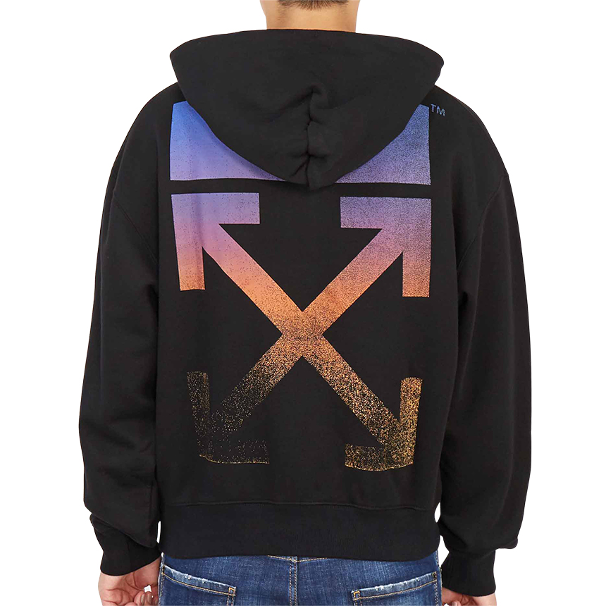 오프화이트(OFF WHITE) 디그라데 애로우 오버 남자 후드 긴팔 기모 맨투맨 티셔츠 OMBB037F 21FLE005 1084