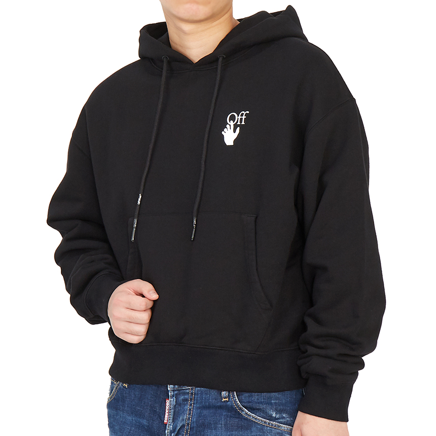 오프화이트(OFF WHITE) 디그라데 애로우 오버 남자 후드 긴팔 기모 맨투맨 티셔츠 OMBB037F 21FLE005 1084