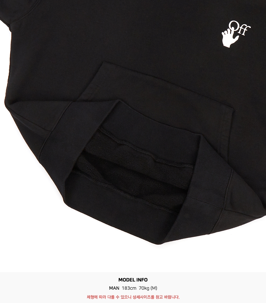 오프화이트(OFF WHITE) 디그라데 애로우 오버 남자 후드 긴팔 기모 맨투맨 티셔츠 OMBB037F 21FLE005 1084