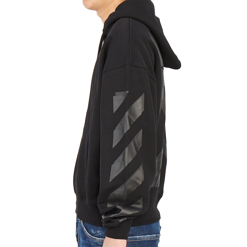 오프화이트(OFF WHITE) 러버 애로우 오버 남자 후드 긴팔 기모 맨투맨 티셔츠 OMBB037F 21FLE007 1010