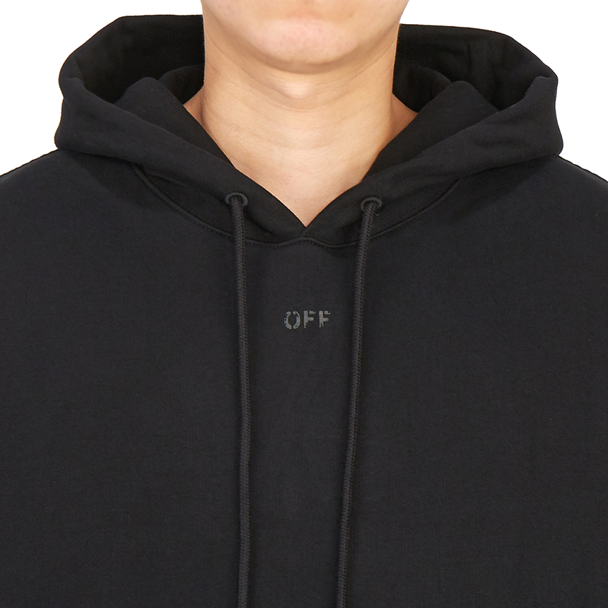 오프화이트(OFF WHITE) 러버 애로우 오버 남자 후드 긴팔 기모 맨투맨 티셔츠 OMBB037F 21FLE007 1010