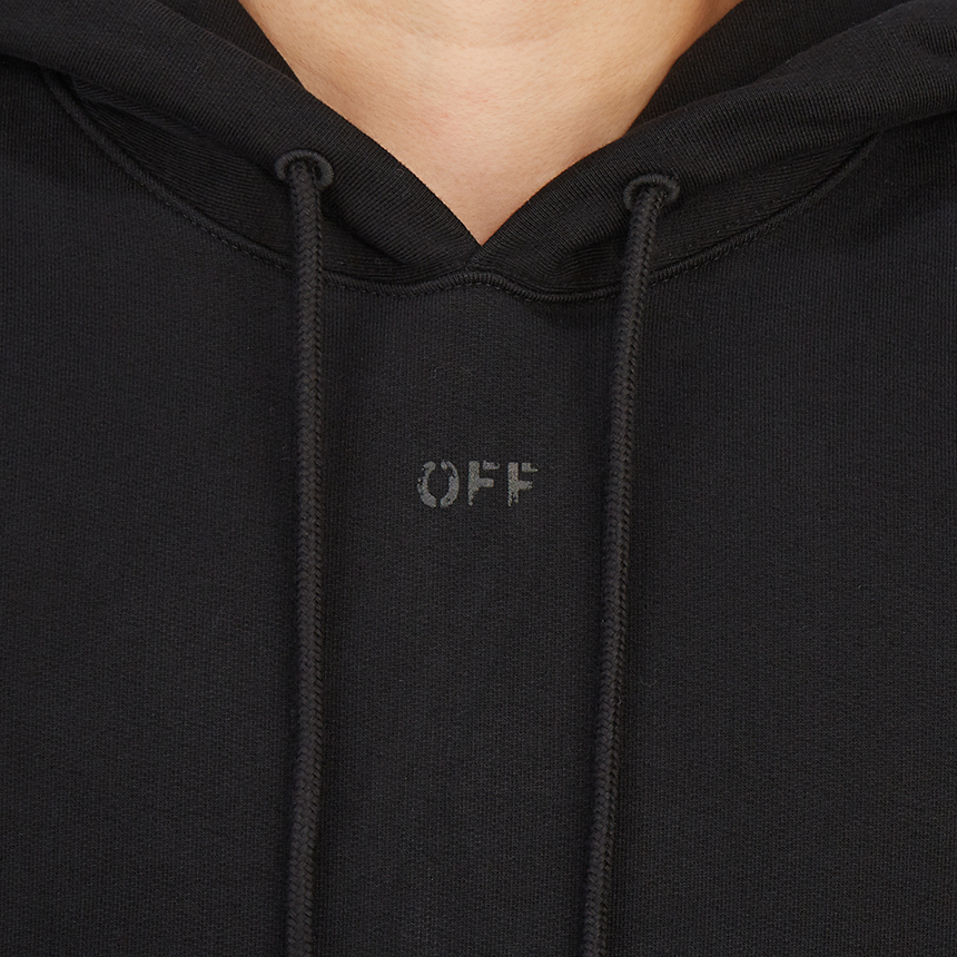 오프화이트(OFF WHITE) 러버 애로우 오버 남자 후드 긴팔 기모 맨투맨 티셔츠 OMBB037F 21FLE007 1010