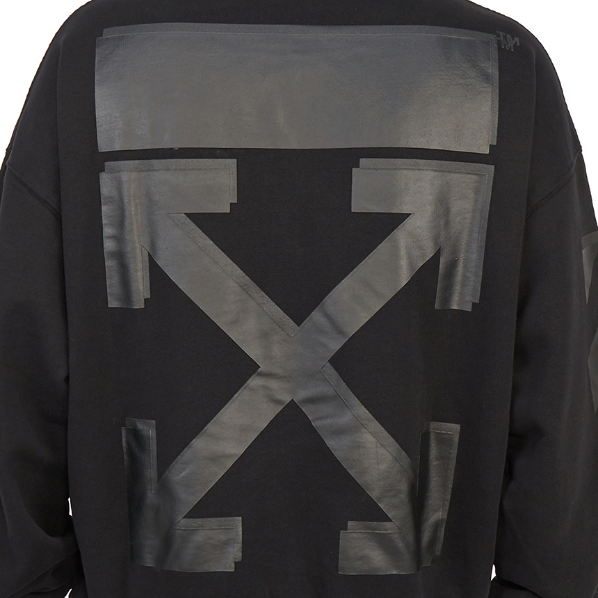 오프화이트(OFF WHITE) 러버 애로우 오버 남자 후드 긴팔 기모 맨투맨 티셔츠 OMBB037F 21FLE007 1010