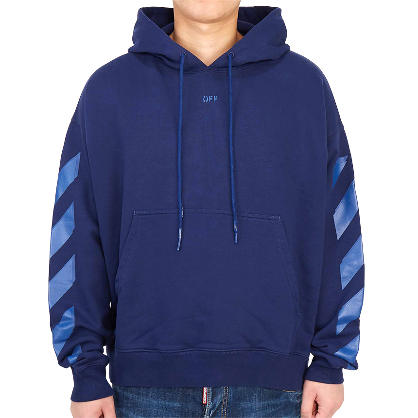 오프화이트(OFF WHITE) 러버 애로우 스케이트 남자 후드 긴팔 기모 맨투맨 티셔츠 OMBB085F 21FLE010 4545