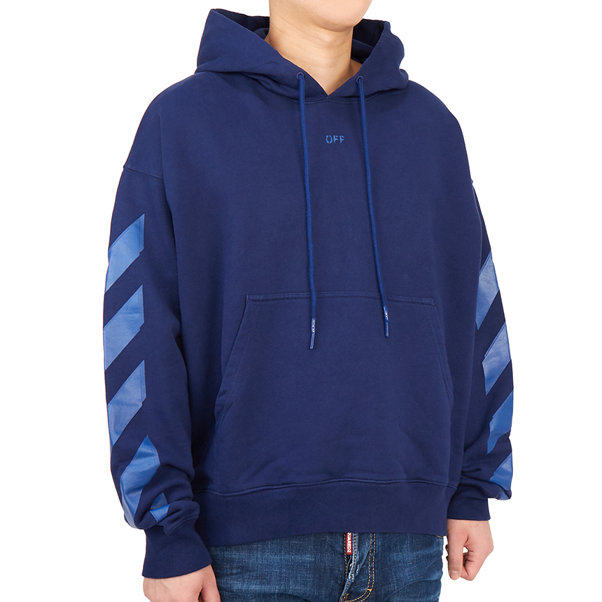오프화이트(OFF WHITE) 러버 애로우 스케이트 남자 후드 긴팔 기모 맨투맨 티셔츠 OMBB085F 21FLE010 4545