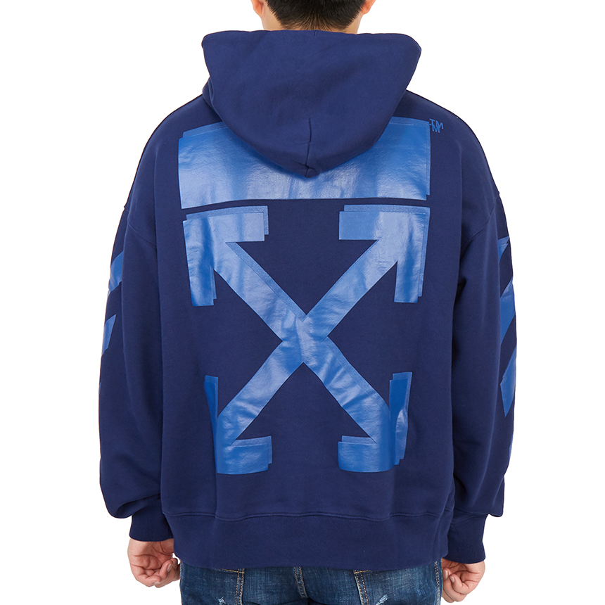 오프화이트(OFF WHITE) 러버 애로우 스케이트 남자 후드 긴팔 기모 맨투맨 티셔츠 OMBB085F 21FLE010 4545