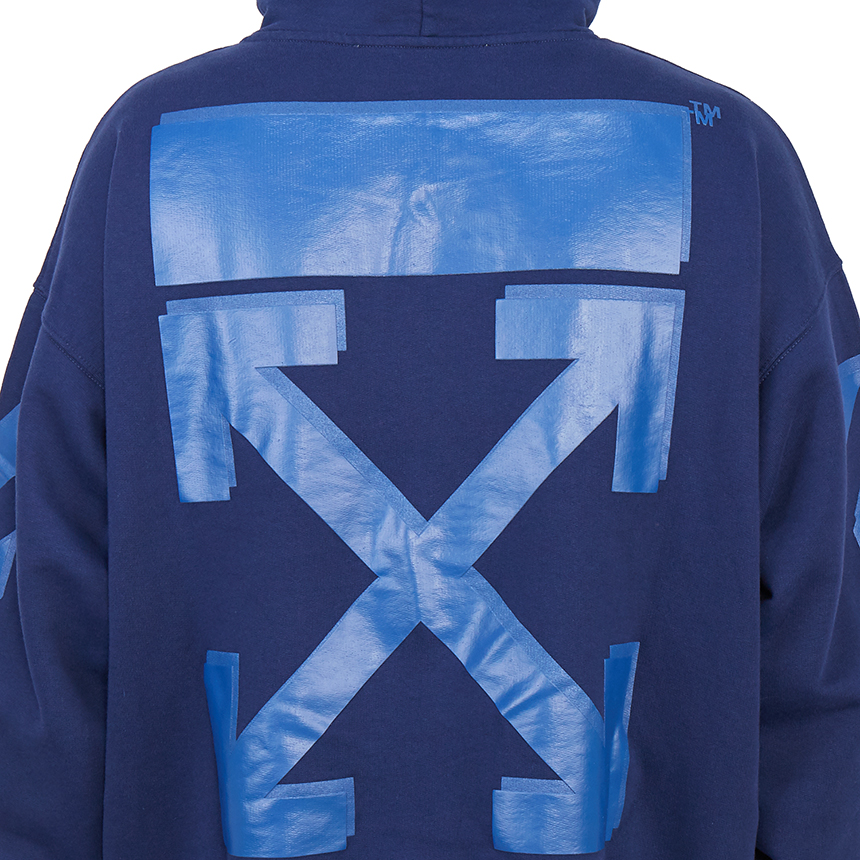 오프화이트(OFF WHITE) 러버 애로우 스케이트 남자 후드 긴팔 기모 맨투맨 티셔츠 OMBB085F 21FLE010 4545
