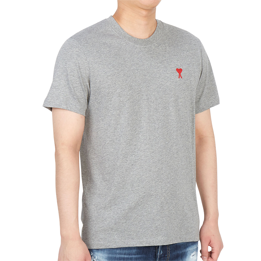 아미(AMI) 하트 로고 남자 반팔티셔츠 클래식핏 A21HJ108 723 055