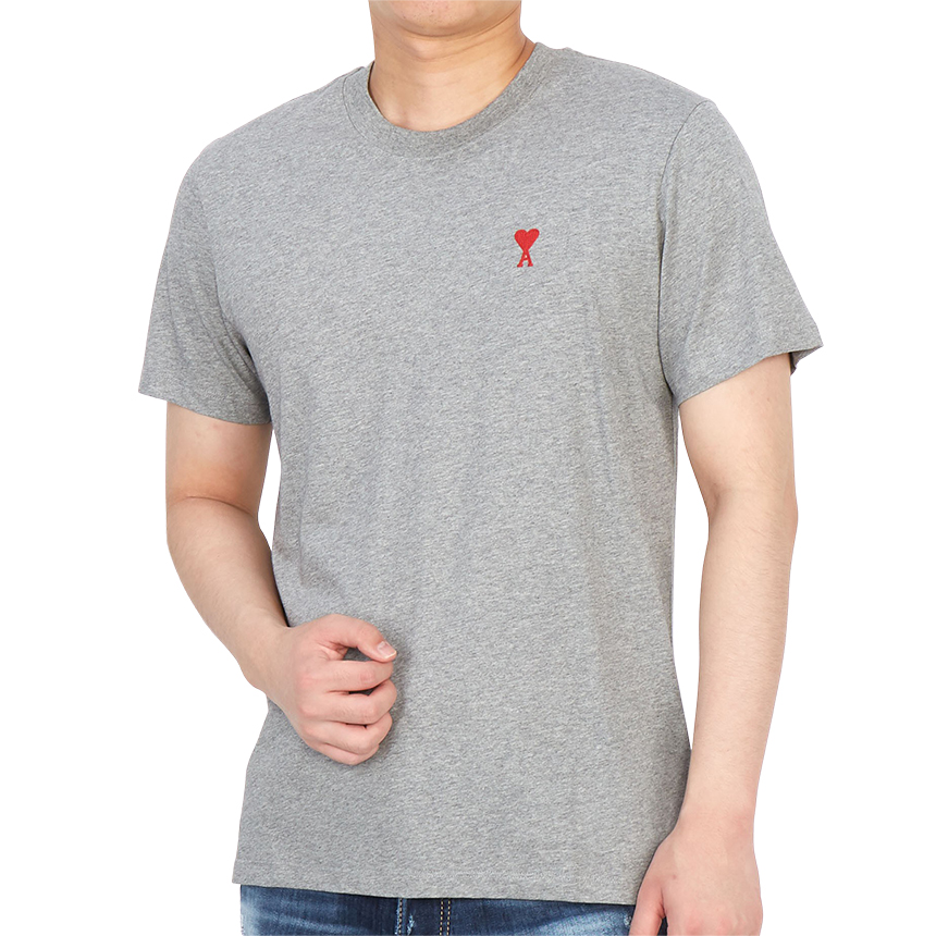아미(AMI) 하트 로고 남자 반팔티셔츠 클래식핏 A21HJ108 723 055