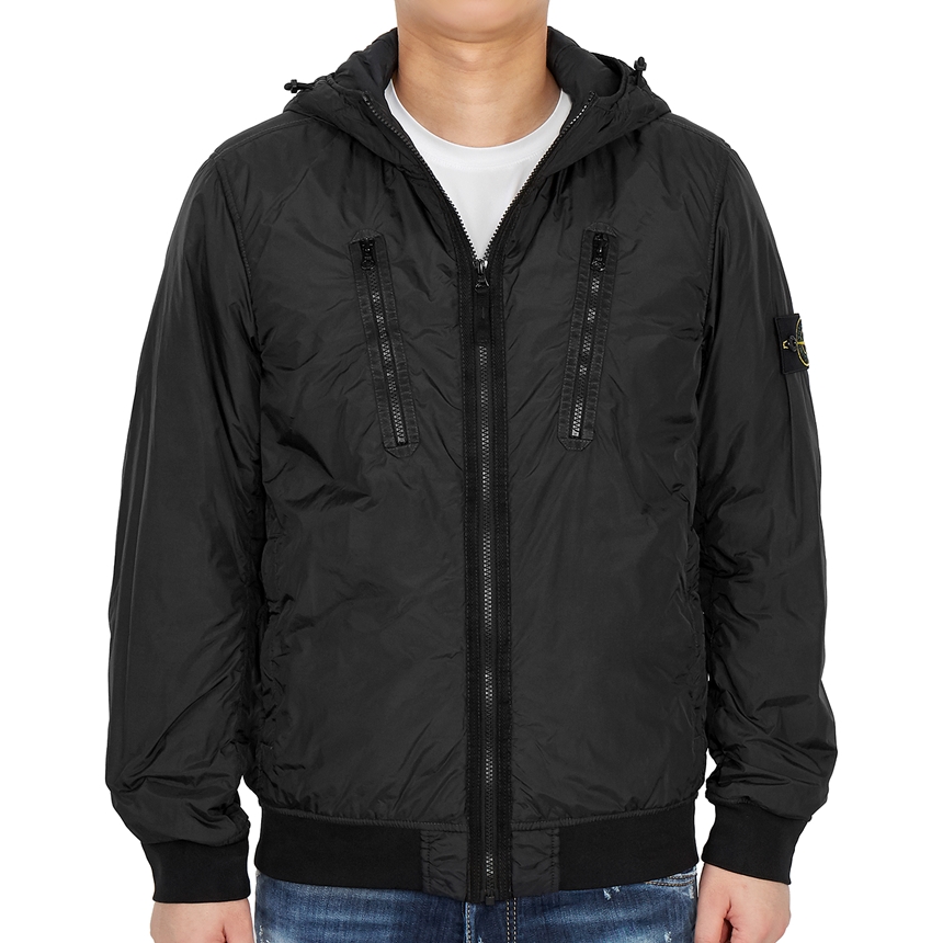 스톤아일랜드(STONE ISLAND) 와펜 크링클랩스 프리마로프트 남자 후드 패딩 자켓 751542223 V0029