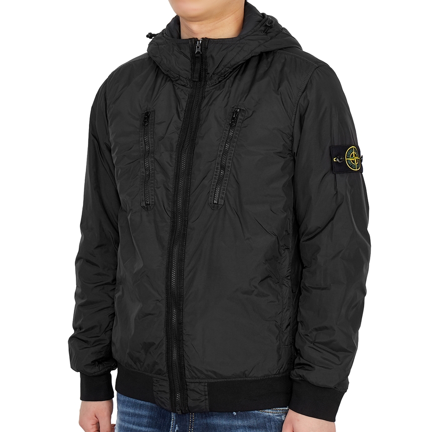 스톤아일랜드(STONE ISLAND) 와펜 크링클랩스 프리마로프트 남자 후드 패딩 자켓 751542223 V0029