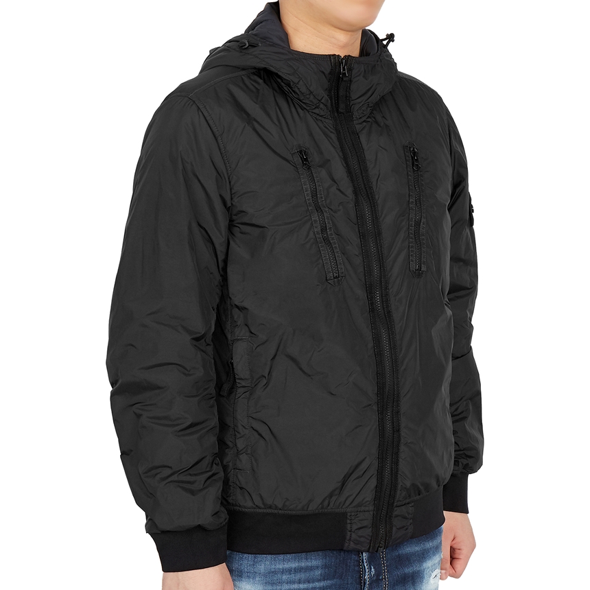 스톤아일랜드(STONE ISLAND) 와펜 크링클랩스 프리마로프트 남자 후드 패딩 자켓 751542223 V0029