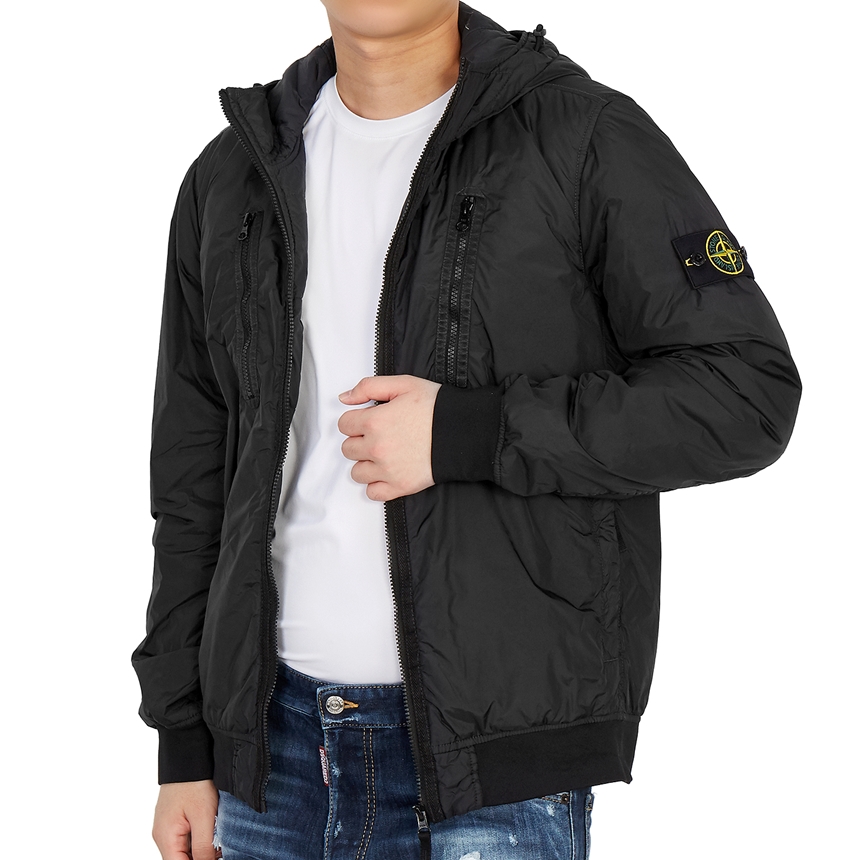 스톤아일랜드(STONE ISLAND) 와펜 크링클랩스 프리마로프트 남자 후드 패딩 자켓 751542223 V0029
