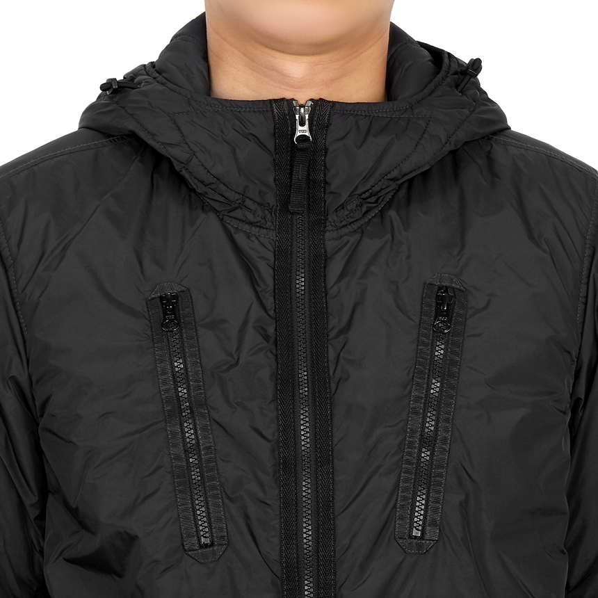 스톤아일랜드(STONE ISLAND) 와펜 크링클랩스 프리마로프트 남자 후드 패딩 자켓 751542223 V0029