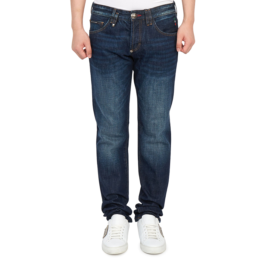 필립플레인(PHILIPP PLEIN) 스트레이트 컷 인스티튜셔널 남자 진 MDT2552 PDE004N 14DS