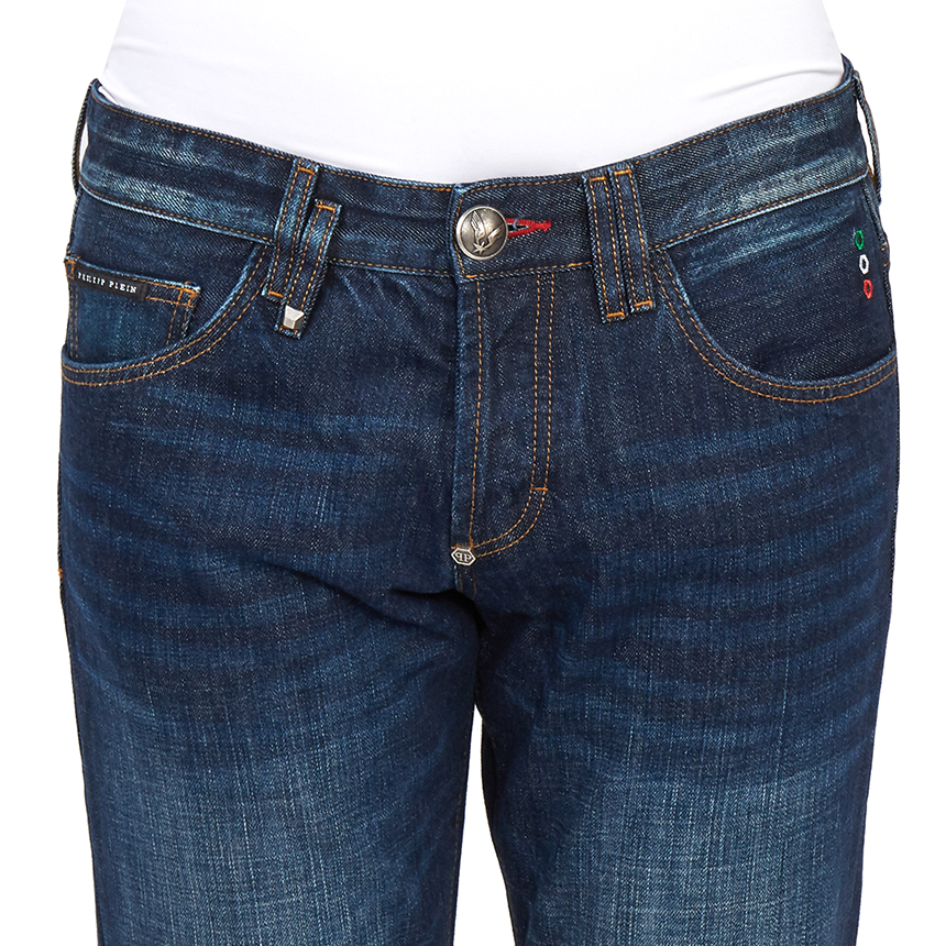 필립플레인(PHILIPP PLEIN) 스트레이트 컷 인스티튜셔널 남자 진 MDT2552 PDE004N 14DS
