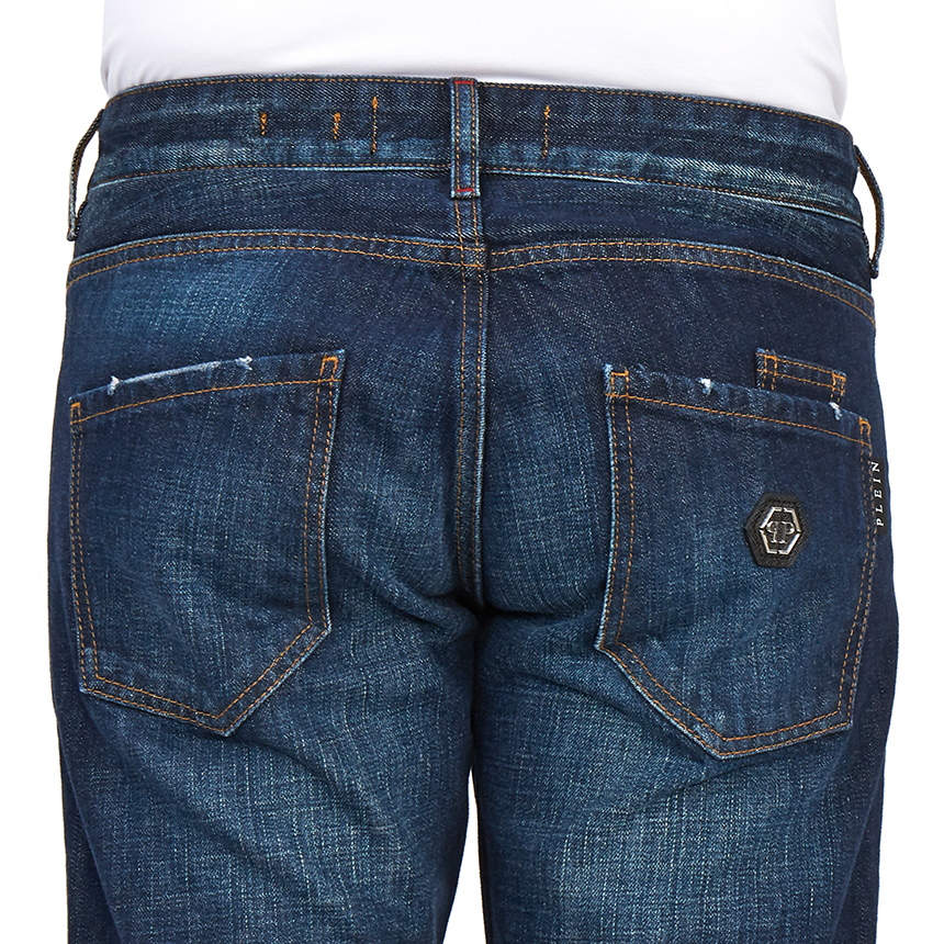 필립플레인(PHILIPP PLEIN) 스트레이트 컷 인스티튜셔널 남자 진 MDT2552 PDE004N 14DS