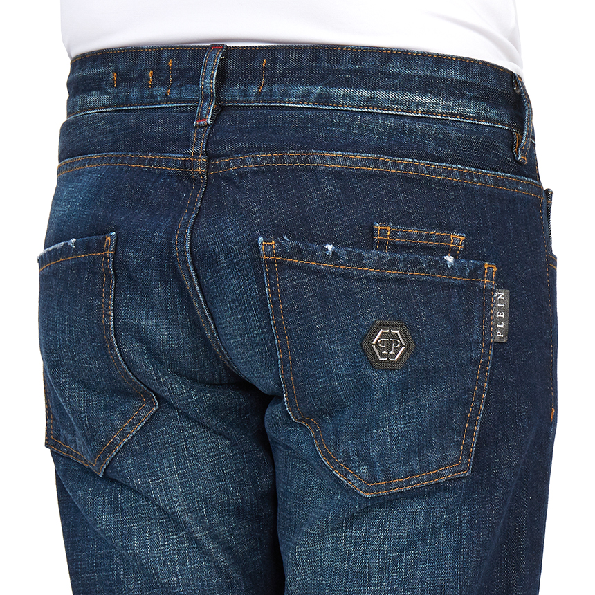 필립플레인(PHILIPP PLEIN) 스트레이트 컷 인스티튜셔널 남자 진 MDT2552 PDE004N 14DS