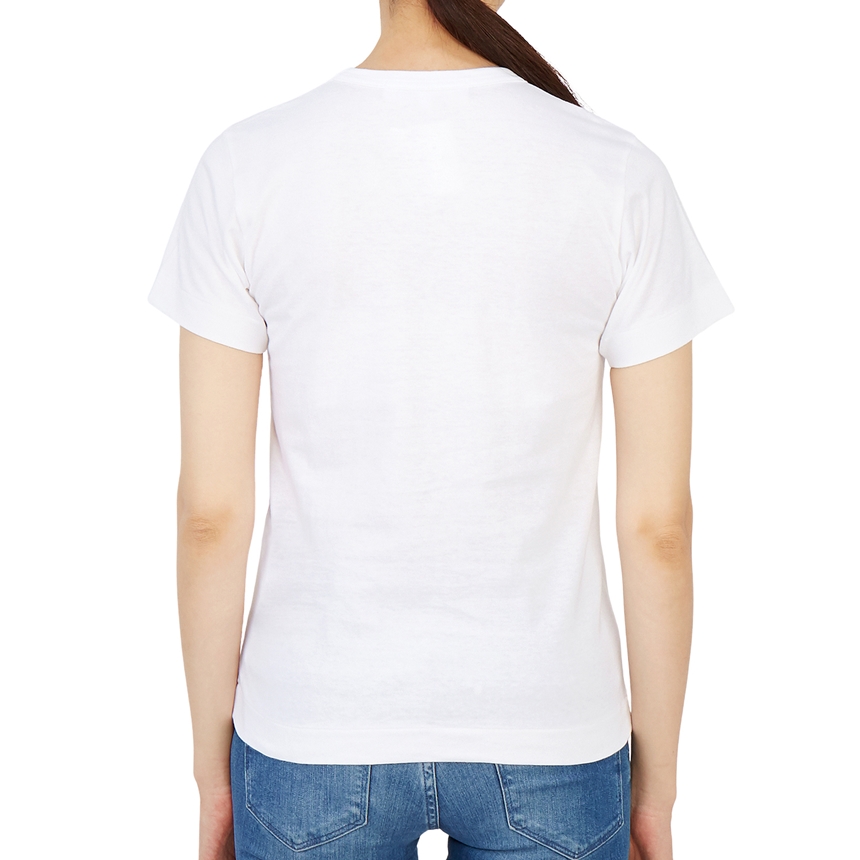 꼼데가르송(COMME DES GARCONS) 더블하트 레드와펜 라운드넥여자 반팔티셔츠 AZ T085 051 1