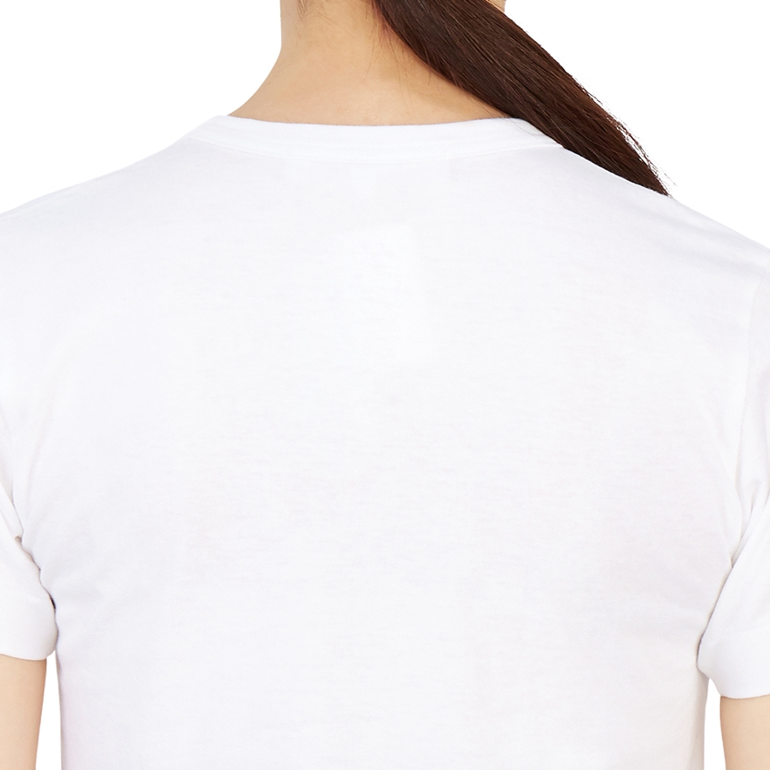 꼼데가르송(COMME DES GARCONS) 더블하트 레드와펜 라운드넥여자 반팔티셔츠 AZ T085 051 1