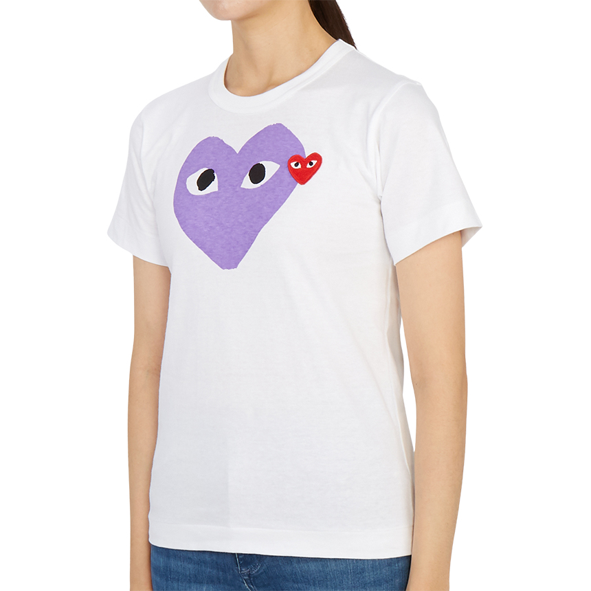 꼼데가르송(COMME DES GARCONS) 더블하트 레드와펜여자 반팔티셔츠 AZ T105 051 1