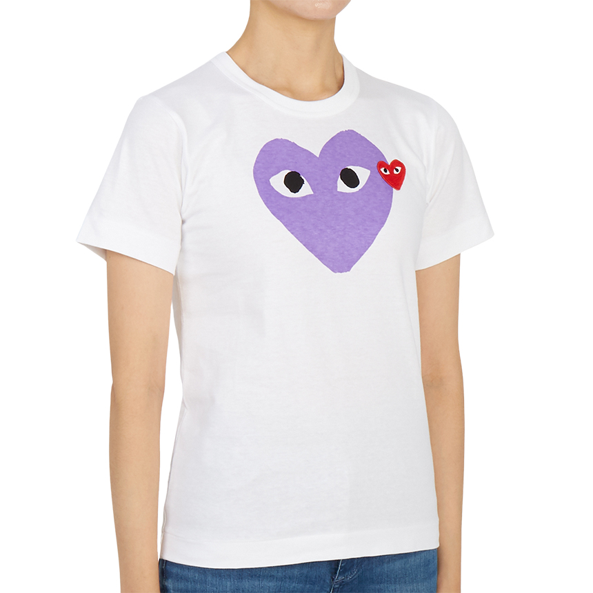 꼼데가르송(COMME DES GARCONS) 더블하트 레드와펜여자 반팔티셔츠 AZ T105 051 1