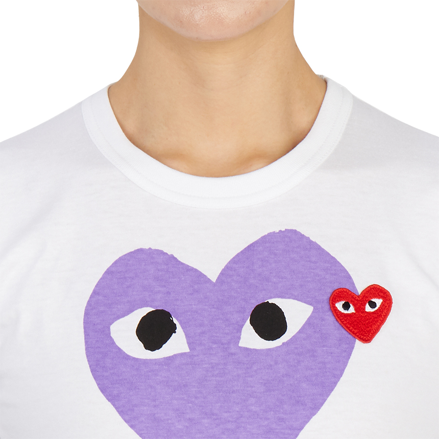 꼼데가르송(COMME DES GARCONS) 더블하트 레드와펜여자 반팔티셔츠 AZ T105 051 1