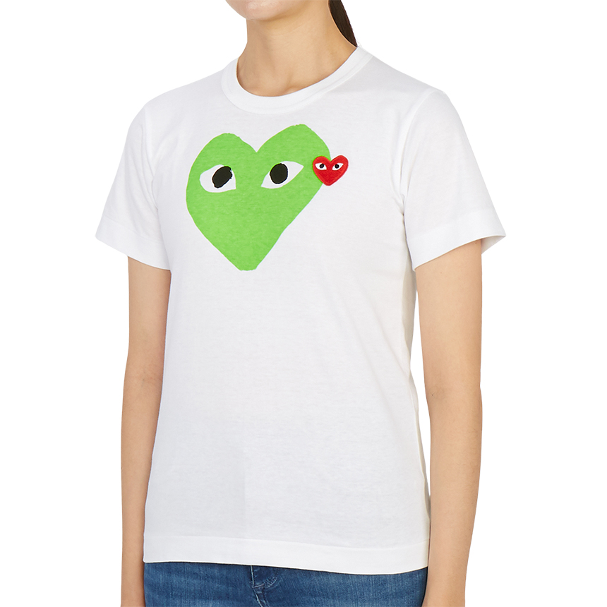꼼데가르송(COMME DES GARCONS) 더블하트 레드와펜여자 반팔티셔츠 AZ T105 051 3