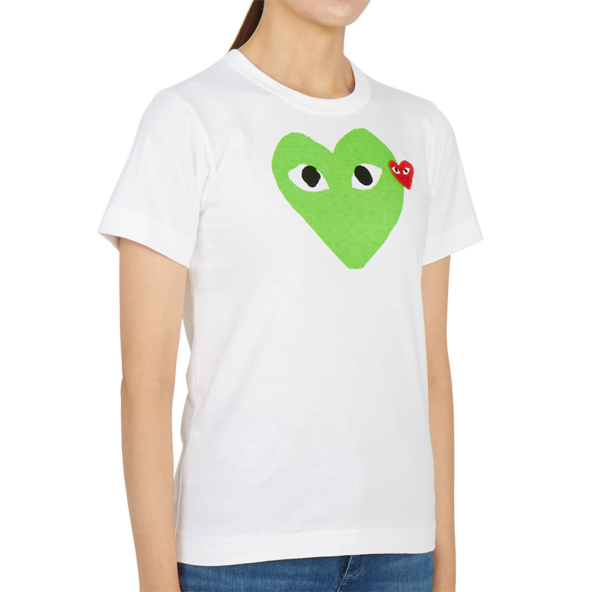 꼼데가르송(COMME DES GARCONS) 더블하트 레드와펜여자 반팔티셔츠 AZ T105 051 3
