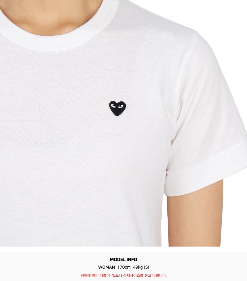 꼼데가르송(COMME DES GARCONS) 미니 블랙하트와펜여자 반팔티셔츠 AZ T201 051 2