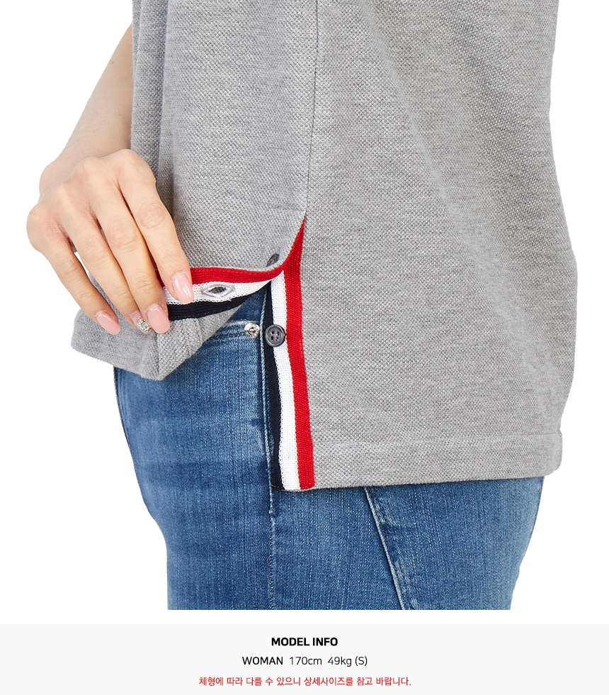 톰브라운(THOM BROWNE) 삼선 여자 반팔티셔츠 FJS013A 00050 055