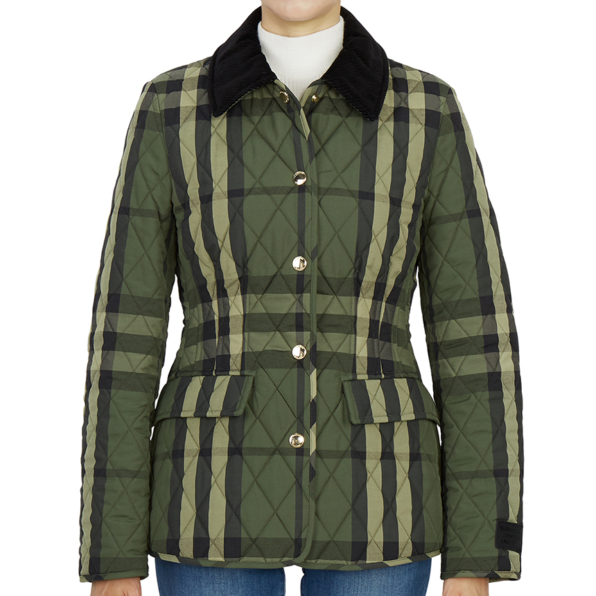 버버리(BURBERRY) 코듀로이 다이아몬드 퀼팅 여자 울 반 자켓 LYDD CHK 8041499 A3501