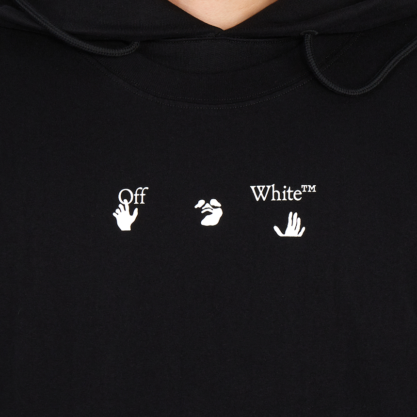 오프화이트(OFF WHITE) 마커 더블 남자 후드 긴팔 기모 맨투맨 티셔츠 OMBB051S 21FLE001 1045