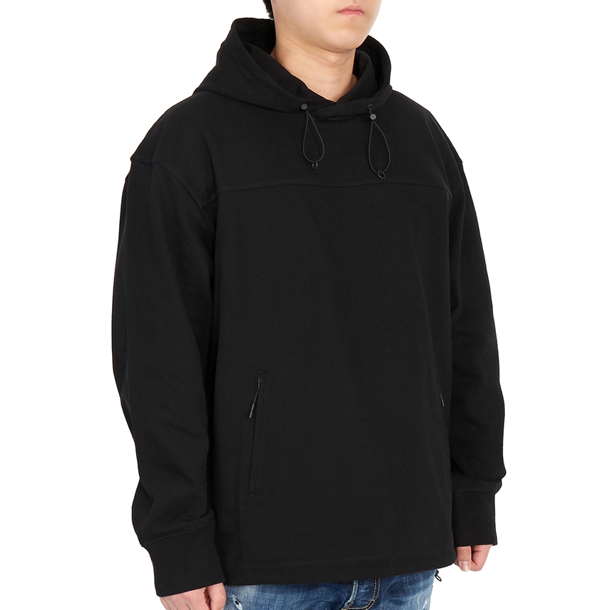 요지야마모토(YOHJI YAMAMOTO) Y-3 백로고 남자 후드 긴팔티셔츠 오버사이즈핏 GV4172 BLACK