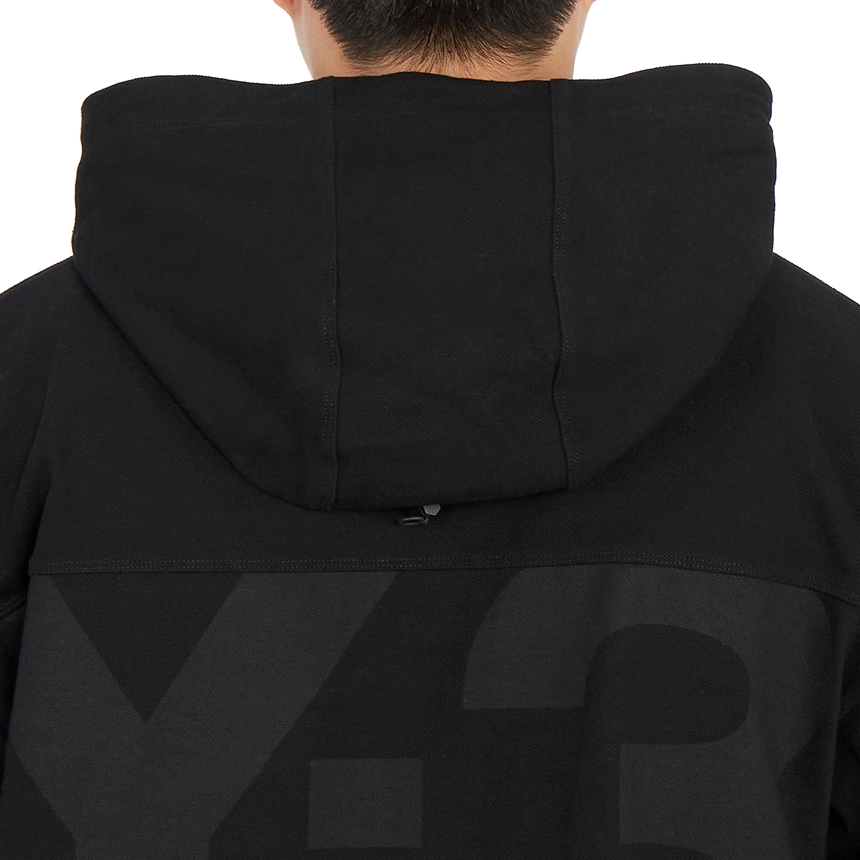 요지야마모토(YOHJI YAMAMOTO) Y-3 백로고 남자 후드 긴팔티셔츠 오버사이즈핏 GV4172 BLACK