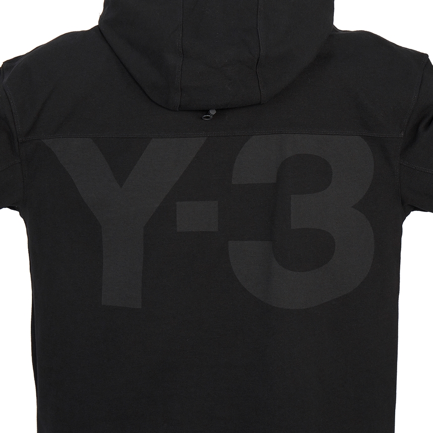 요지야마모토(YOHJI YAMAMOTO) Y-3 백로고 남자 후드 긴팔티셔츠 오버사이즈핏 GV4172 BLACK