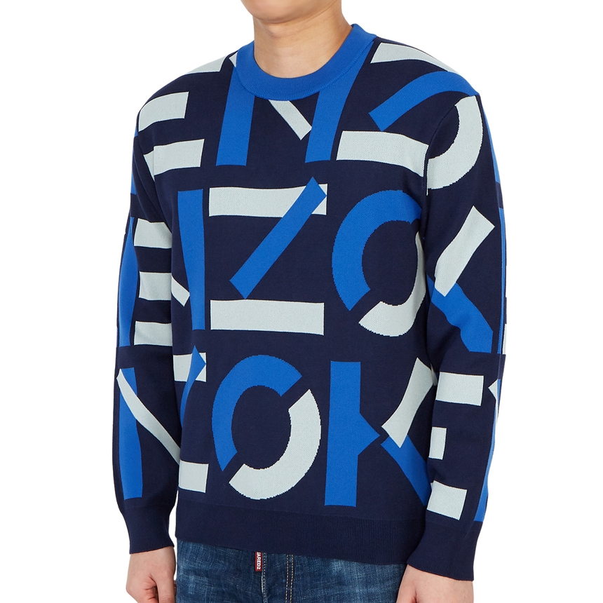 겐조(KENZO) 모노그램 자카드 남자 스포츠 니트 5PU531 3SC 77 215