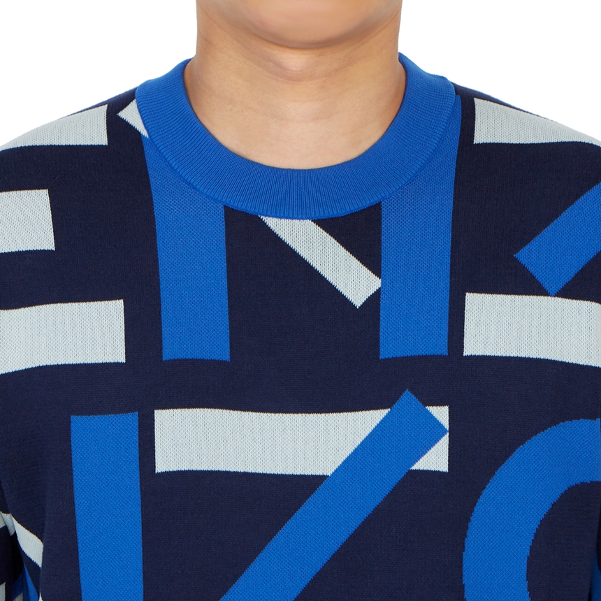 겐조(KENZO) 모노그램 자카드 남자 스포츠 니트 5PU531 3SC 77 215