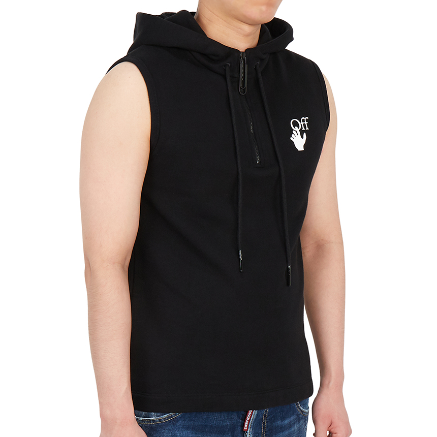 오프화이트(OFF WHITE) 마커 탱크 남자 후드 민소매 OMAC010R 21FLE001 1032