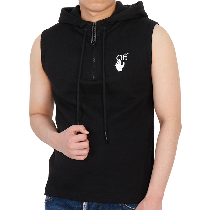 오프화이트(OFF WHITE) 마커 탱크 남자 후드 민소매 OMAC010R 21FLE001 1032