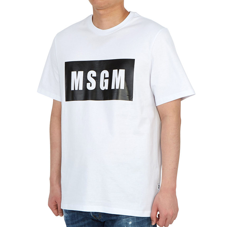 엠에스지엠(MSGM) 로고 남자 반팔티셔츠 레귤러핏 3040MM67 217098 01