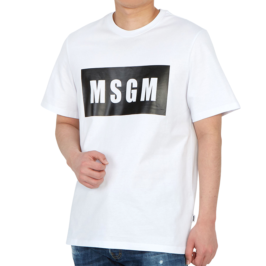 엠에스지엠(MSGM) 로고 남자 반팔티셔츠 레귤러핏 3040MM67 217098 01