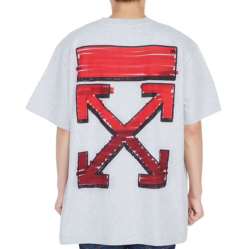 오프화이트(OFF WHITE) 마커 오버 남자 반팔티셔츠 OMAA038R 21JER002 0825