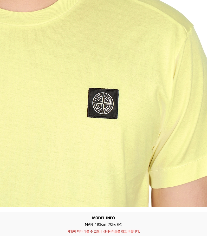스톤아일랜드(STONE ISLAND) 로고 패치 남자 반팔티셔츠 741524113 V0031
