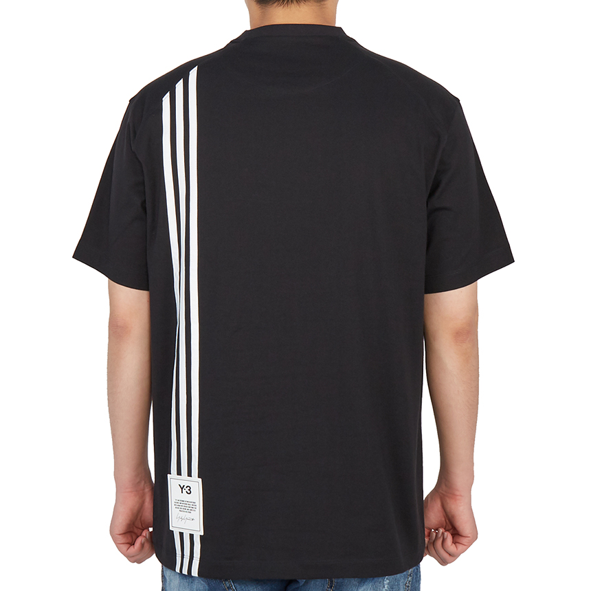 요지야마모토(YOHJI YAMAMOTO) Y-3 스트라이프 남자 반팔티셔츠 H16334 BLACK